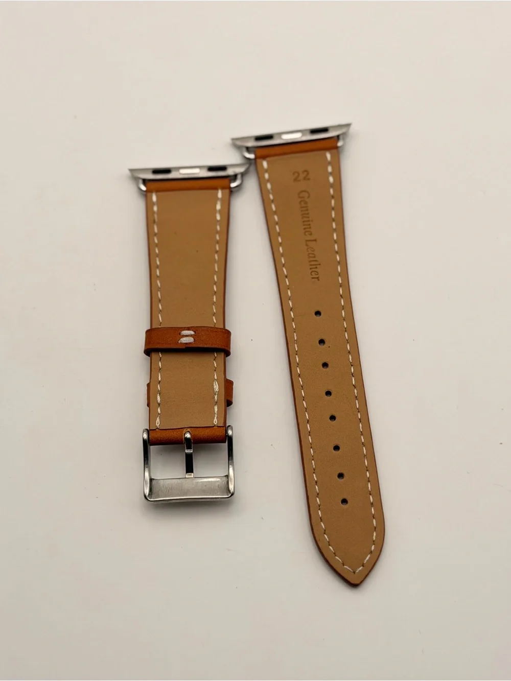 Apple Watch Leather Band, 42/44/46, New, Brown/stainless Steel